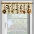thumbnail image 2 of Ambesonne Floral Art Valance Pack of 2, Japanese Oriental Flower, 54"X12", Grey Yellow Dark Salmon, 2 of 5