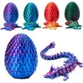 thumbnail image 6 of EROCK 3D Printed Dragon in Egg, Full Articulated Dragon Crystal Dragon with Dragon Egg, Home Office Decor Executive Desk Toys, Adults Fidget Toys for Autism/ADHD (Laser Yellow&Green, 12"), 6 of 9