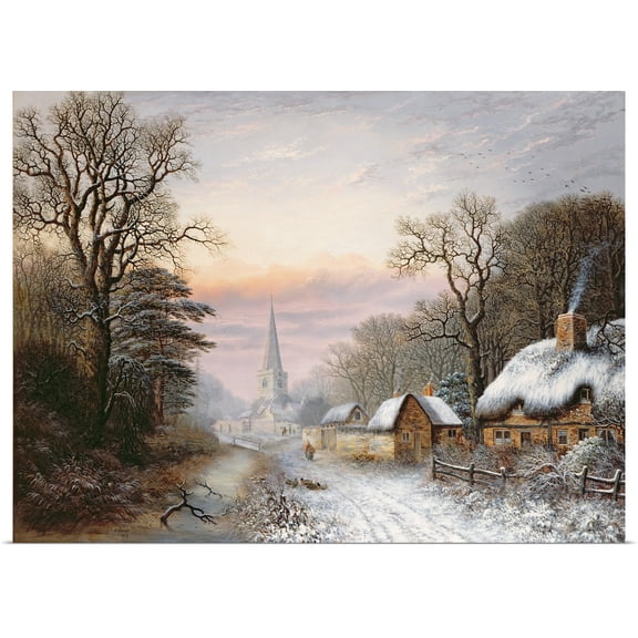Great BIG Canvas | Rolled Charles Leaver Poster Print entitled Winter landscape, 1869