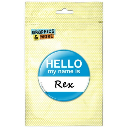 

Rex Hello My Name Is Refrigerator Button Magnet