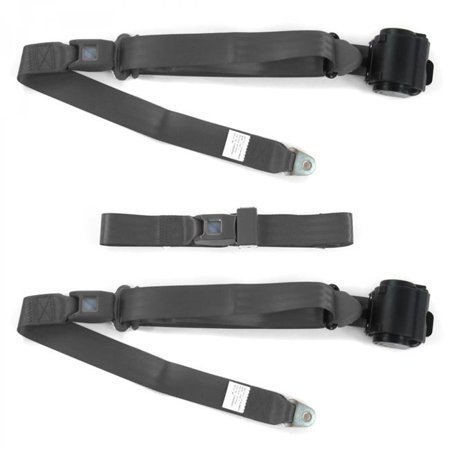 safeTboy  Charcoal Retractable Bench Seat Belt Kit for 1969-1972 Chevy FS Blazer Standard 3 Point - 3 Belts