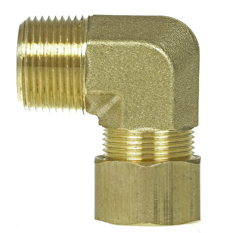 3/4  x 3/4  Compression X Male 90 Degree Forged Solid Brass Elbow Fitting  