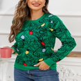 thumbnail image 3 of Chandails de Noël Laids pour les Femmes Cartoon Elk / Lantern String Print Pull en Tricot à Manches Longues, 3 of 5