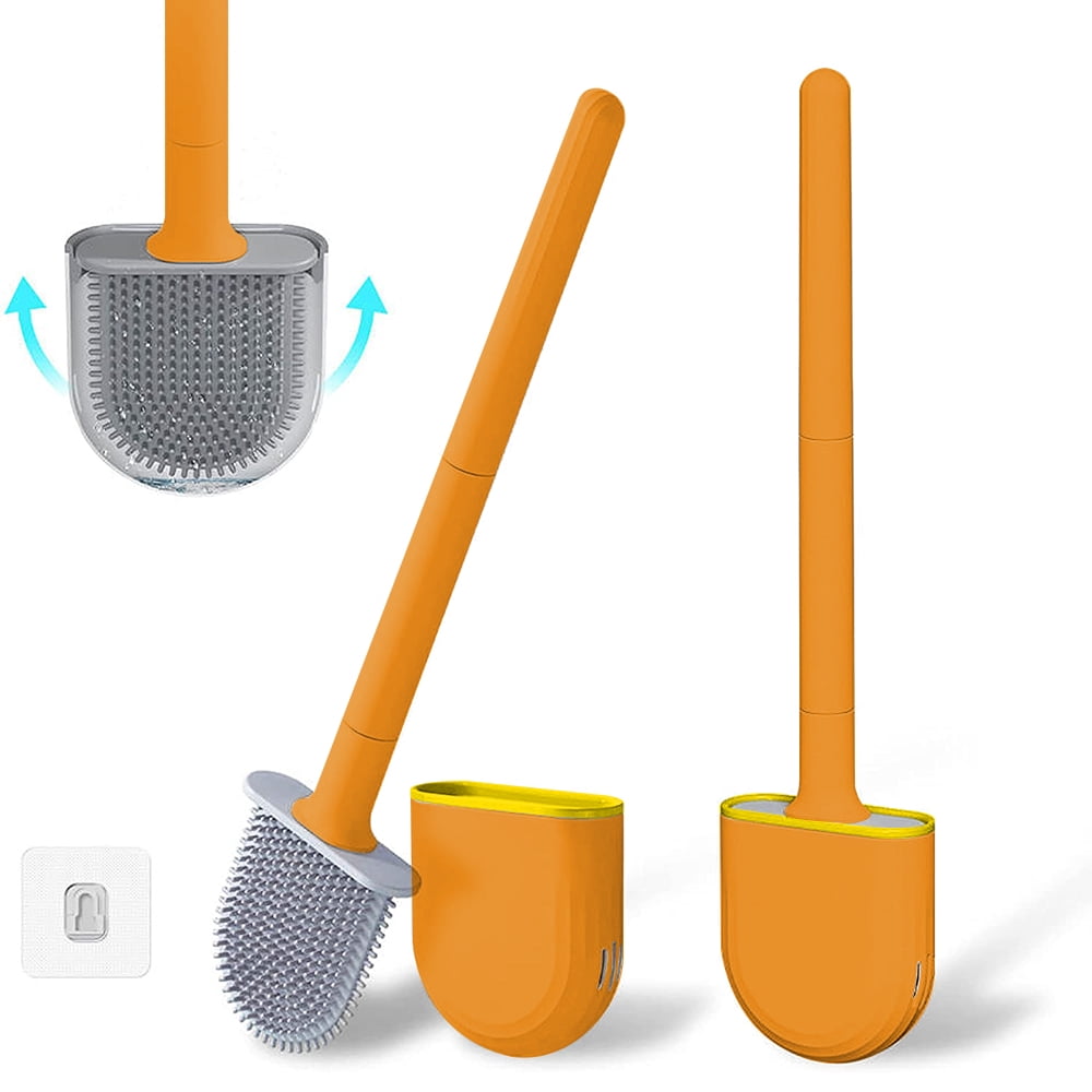 WarmTown Silicone Toilet Bowl Brush, WallMounted Cleaning Brush