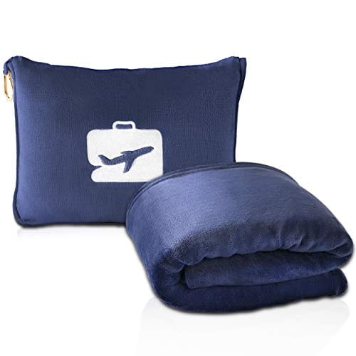 Manta y almohada EverSnug 2 en 1 premium con funda y accesorios azul