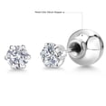 thumbnail image 6 of Gem Stone King Platinum White Lab Grown Diamond Stud Earrings for Women Men (0.54 Cttw, Gemstone April Birthstone, Round 4MM), 6 of 6