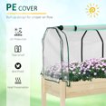 thumbnail image 4 of Outsunny Raised Garden Bed with PE Greenhouse Cover 48 x 22 x 46 inch Natural Wood Planter Box for Herbs and Vegetables, 4 of 10