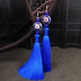 thumbnail image 2 of Boho Blue Tassel Earrings Long Dangle Ethnic Style Jewelry for Women Vacation Festival Lightweight Fashion Accessories, 2 of 5