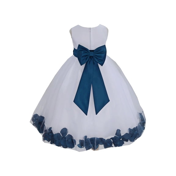 Ekidsbridal Wedding Pageant Rose Petals White Tulle Flower Girl Dress Toddler Special Occasion 302T 2