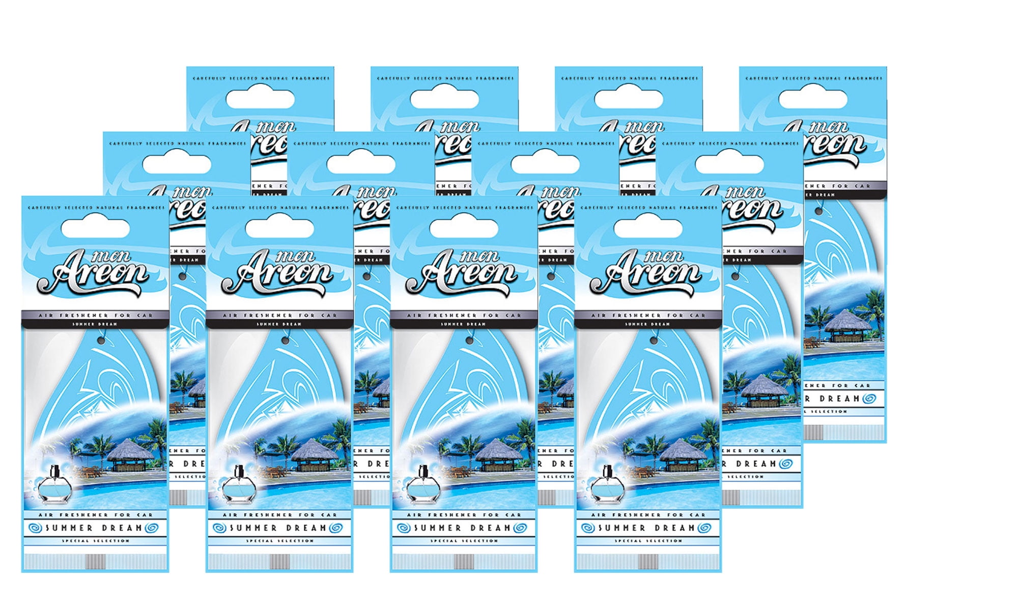 Areon MON Modern Classic Design Hanging Car Air Freshener, Summer Dream 12Pack