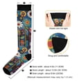 thumbnail image 3 of FORMRS Womens Knee High Socks Casual Long Thick Travel Daily Wear, 1 Pair, Blue Colorful Flowers, 3 of 6
