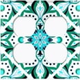 thumbnail image 3 of Metal Light Switch Plate Cover Green Teal Flower Mandala Tile Pattern MDL035, 3 of 13