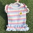 thumbnail image 4 of Vestido de rayas arcoíris para perros, vestido de verano para perros, vestidos para gatos, trajes de algodón suave y transpirable para perros y ropa para perros, niñas, cachorros, vestidos ligeros, 4 of 8