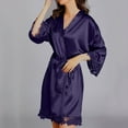thumbnail image 6 of AOOCHASLIY Ladies Dress Clothes Women Long-Sleeve V-Neck Casual Homewear Dress Color Soft Night-Robe One Size, 6 of 8
