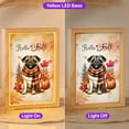 thumbnail image 2 of Hello Fall Pug Scarf Welcome Autumn with Leaves Pumpkins Acrylic Plaque with Wood Photo Frame Box Dog Lover Gifts Light Box - 00011, 2 of 5