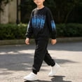 thumbnail image 4 of NAISIBABY Boys 2 Pieces Outfit Sets Size 8, Pants +Sweatshirt Long Sleeve Crewneck Graphic Set Blue, 4 of 6