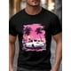thumbnail image 3 of Men's T-Shirt,Short Sleeve Tee Shirt Casual Tops White Car Palm Trees Crew Neck T Shirts for Men, 3 of 8