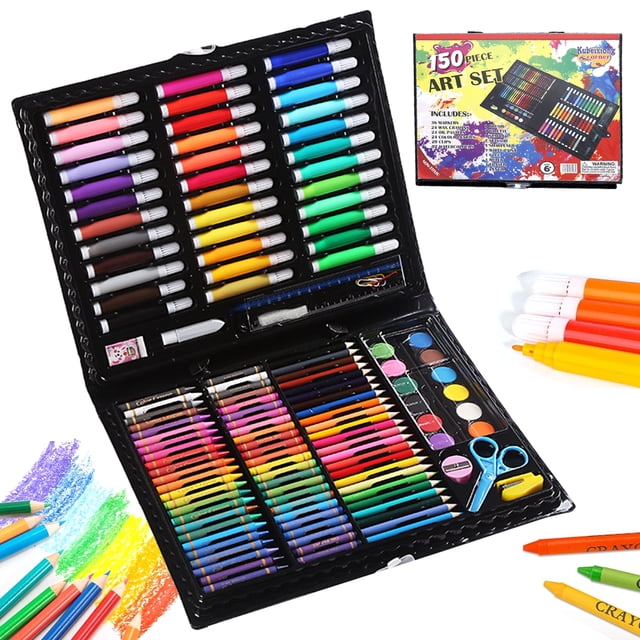 Suministros de arte, paquete de 150 juegos de arte, juegos de dibujo, kits de arte de pintura, suministros de arte para niñas, caja de arte de regalo creativa para niños, niñas, niños y