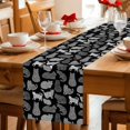 thumbnail image 5 of Black Cat Table Runner 72 Inches, Vintage Striped Geometric Abstract Bed Runner Dresser Scarves Tabletop for Indoor Outdoor Parties/Ceremony/Banquet, 14" x 72", 5 of 9
