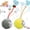 2 PC Grey+Yellow, variant on Speedy Tail 2.0 Interactive Cat Toy 2-Pack, Automatic Rolling Ball with Elastic Tail for Indoor Cats, Motion-Activated with Chirping Sound, Rechargeable