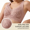 thumbnail image 4 of PMVFHDE Seamless Wireless Lace Bra Non Padded Bralette Comfortable Soft Daily Casual Wear Women's Unlined Lightweight Breathable Smooth Stretch Fit Pink - 3L, 4 of 5