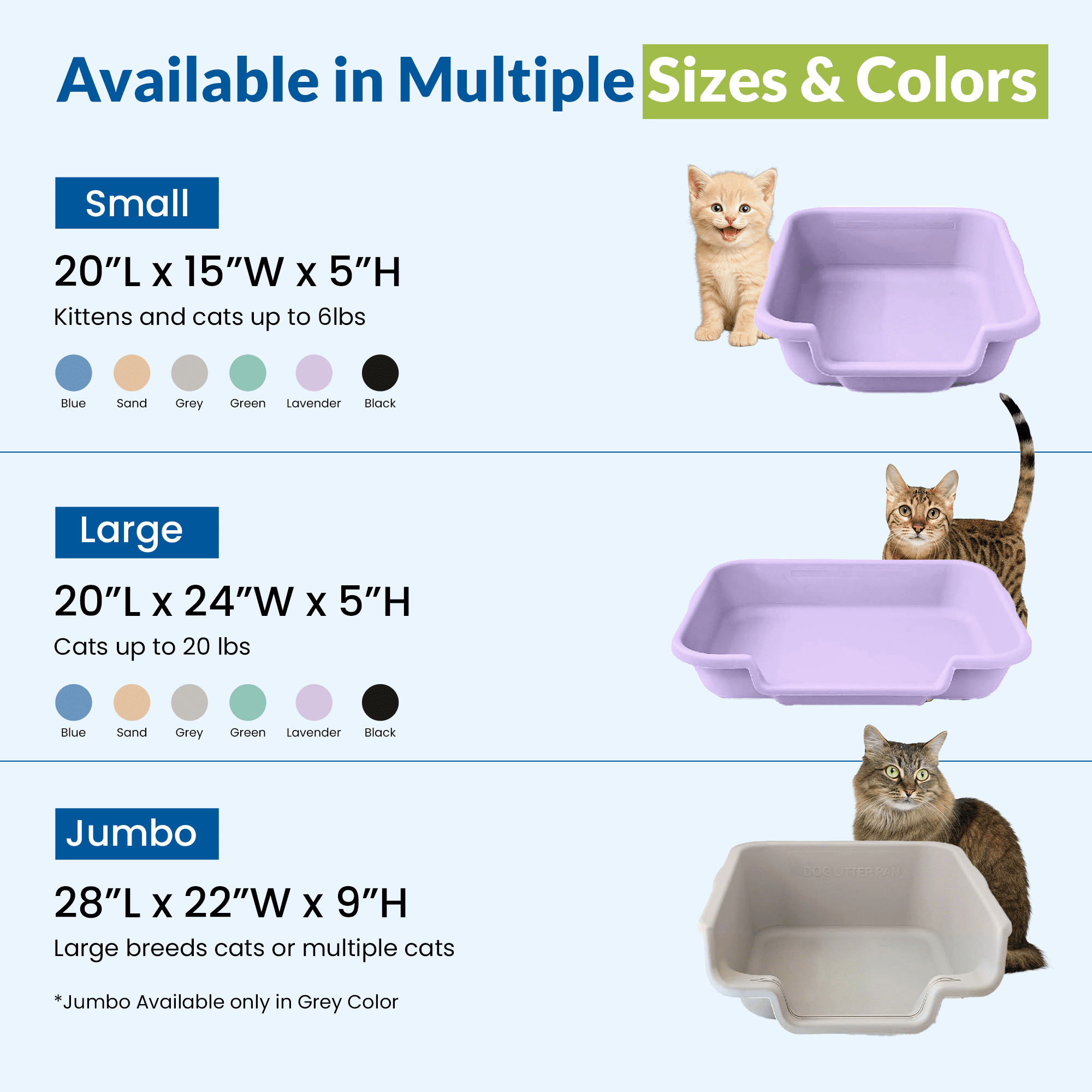 Kitty Go Here Senior Cat Litter Box for Cats Who Can't Cope With A Traditional Litter Box Lavender