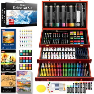 Art Supplies, 175-Pack Deluxe Art Set Crafts Drawing Painting Kit with 2 A4