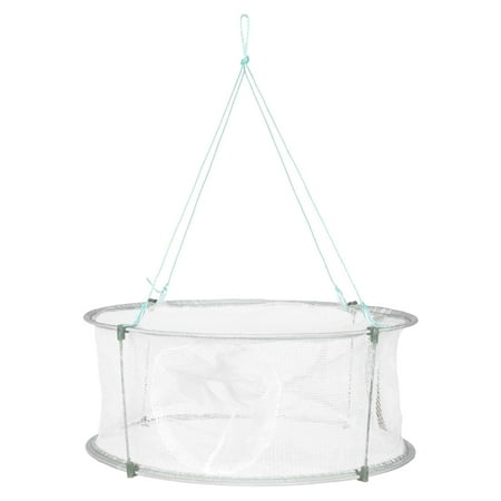 Viveous 1 Set Bait Lobster Net Fishing Bait Mesh Collapsible Portable Cast Net Cage with Supporting Rod for Minnow Crawdad Fishing Accessories 40CM