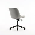 thumbnail image 6 of YOUNIKE Upholstered Desk Chair, Armless Computer Chair with Wheels，Modern Faux Leather Office Chair，Adjustable Swivel Rolling Chair，Adjustable Height，Suitable for Office, Home, Gray, 6 of 15