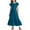 Blue, variant on Girls Dresses Party Dresses for Girls Girls Summer Pleated Short Sleeve Round Neck Loose Casual Flowy Layered Extra Long Dress With Pockets