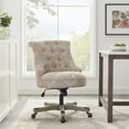 thumbnail image 4 of Linon Sinclair Wood Upholstered Office Chair in Fern Beige, 4 of 9