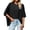 Black, variant on Women Summer Oversized T Shirt Batwing Sleeve Short Sleeve Asymmetric Hem Top Loose Waist T Shirt