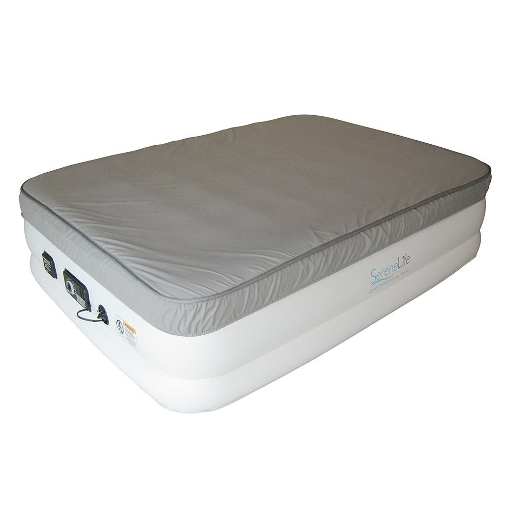 SereneLife SLMFPFL76 18’’ Full Premium Memory Foam Top Airbed