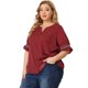 thumbnail image 4 of Women's Plus Size Blouse Pin Dots Smocked Floral Boho Blouses Red 3X, 4 of 7