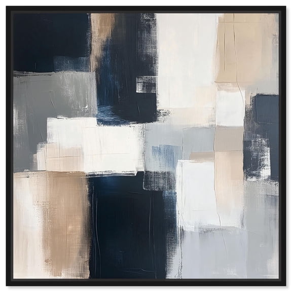 Blue Undertone I Canvas Elegant Art by Art Remedy, Black Frame, 12 x 12