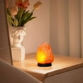 thumbnail image 3 of Himalayan Salt Lamp LED Night Light with Base Bedside Night Light Classic Table Light Home Bedroom Decoration (Square Stone Color), 3 of 7