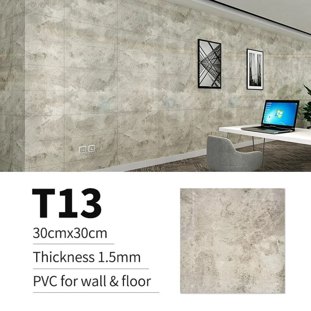 Pegatinas de suelo de mármol de imitación de PVC, calcomanías autoadhesivas de pared, impermeables, decoración de baño, 30x30cm, 10 unidades