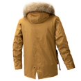 thumbnail image 3 of FINALGANG Men's Winter Jacket Solid Color Windproof Thicken Coat Long Sleeve Fuzzy Hooded Zip Up Parka With Pockets Casual Daily Holiday Party Jacket Versatile Outerwear, 3 of 3