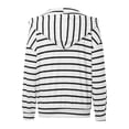 thumbnail image 5 of Striped Hoodies for Women 2025 Fall Winter Long Sleeve Lightweight V-Neck Color Block Hooded Sweatshirt Pullover Tops, 5 of 8