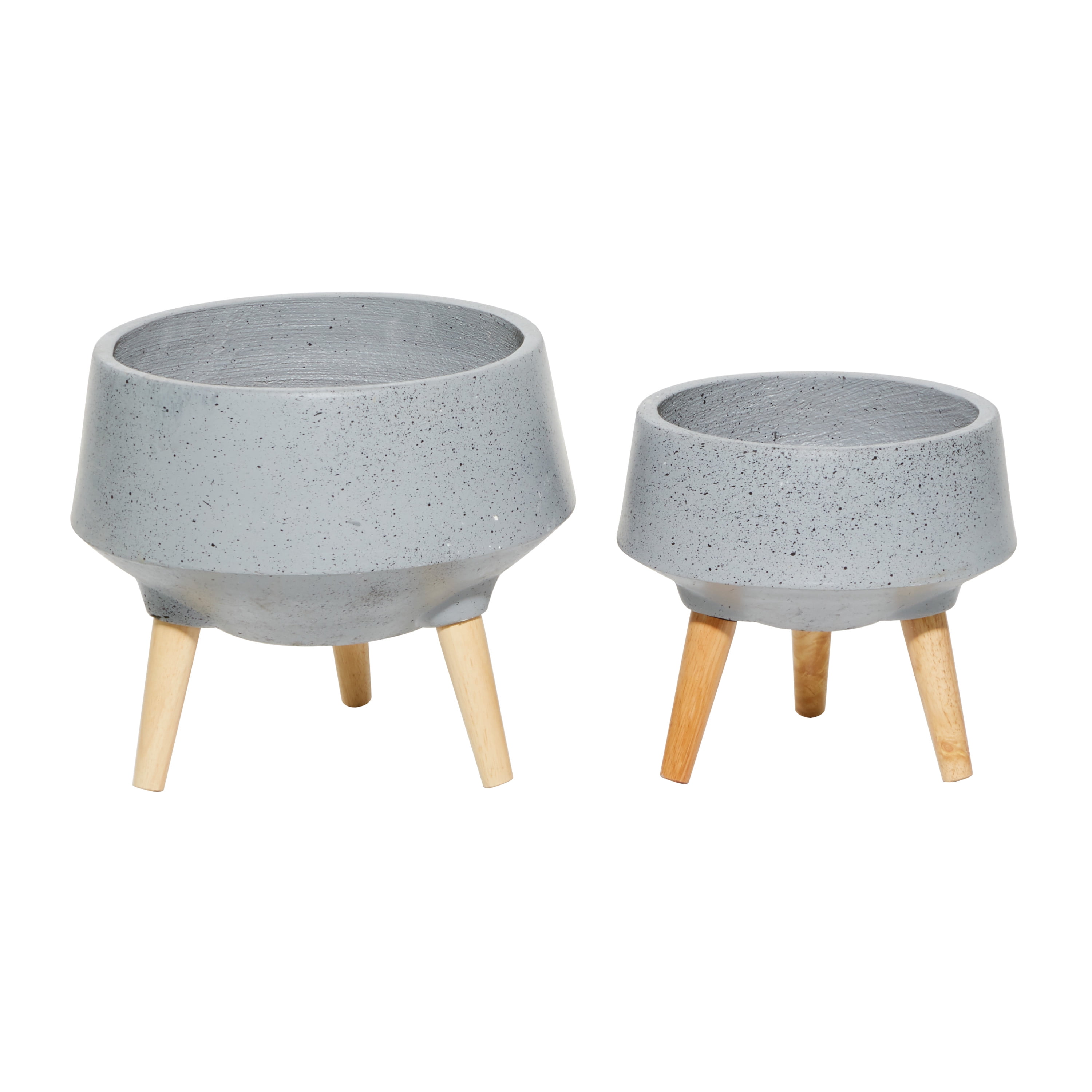 DecMode 14 In. Planter, MGO, Grey, 2 - Pieces