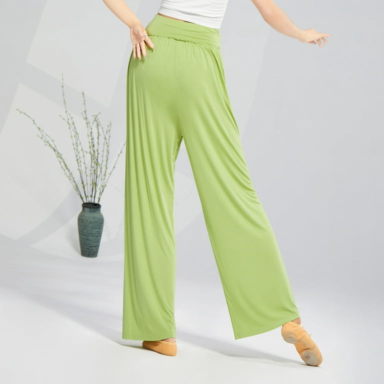 Tuphregyow Women's Cotton Slim Flowy Pants Clearance Trendy Solid  Breathable Classic Elastic Comfy Pants High Waist Stretch Trousers Straight  Leg