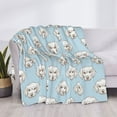 thumbnail image 3 of Honeii Dog print throw blanket, crafted from cozy cotton flannel, offers versatile home decor as a bedding suitable for all seasons.-80"x60", 3 of 6