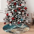 thumbnail image 5 of Lsque Blue Ocean Waves Print Christmas Tree Skirt, Tree Skirt with Ties or Velcro, Perfect for Holiday Decorations, Halloween, and New Year-30", 5 of 7