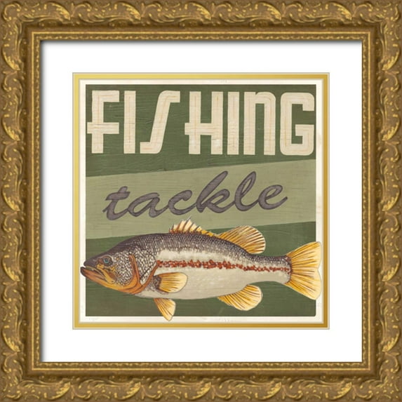 Vess, June Erica 15x15 Gold Ornate Wood Framed with Double Matting Museum Art Print Titled - Cabin Life III