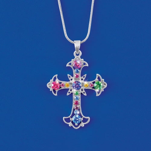 colorful cross necklace