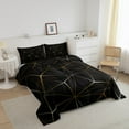 thumbnail image 3 of YST Geometric Comforter Set, Geometry Irregular Diamond Pattern Bedding Set For Kids Teens Adult, Lightweight Microfiber Quilt All Season - 1 Comforter, 1 Pillow Case(Black Yellow, Twin), 3 of 5