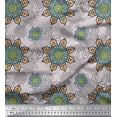 thumbnail image 1 of Soimoi Crepe Silk Fabric Aboriginal Mosaic Print Fabric by Yard 42 Inch Wide, 1 of 1