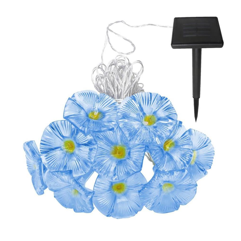 facefd 10m/33ft Solar Outdoor LED Flowers Fairy Lights Waterproof Patio Garden Lights Decoration Stering Light