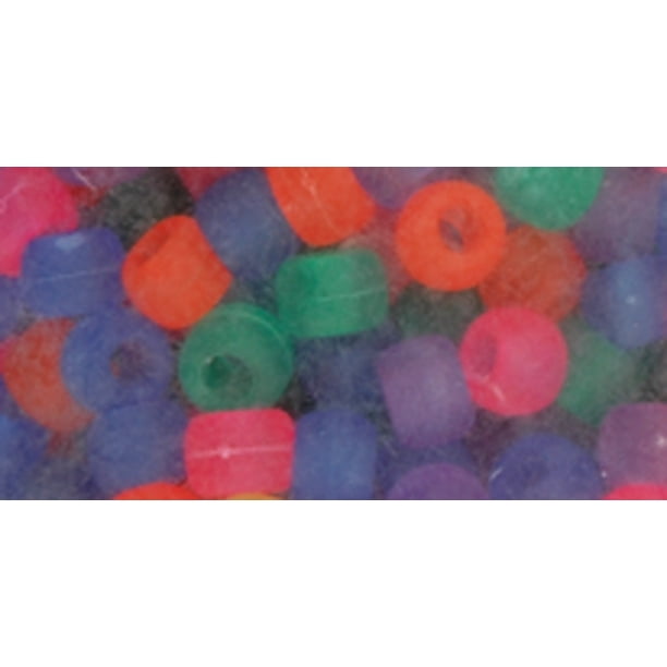 Perles de Poney 6mmX9mm 900/Pkg-Frosted Multicolore