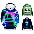 thumbnail image 1 of Sweat à Capuche Imprimé 3d Néon Dj Marshmello pour Filles Garçons 12-28, 1 of 1